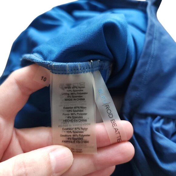 Bleu Rod Beattie Twist Bandeu Tankini top, blue white ombre - Picture 3 of 6